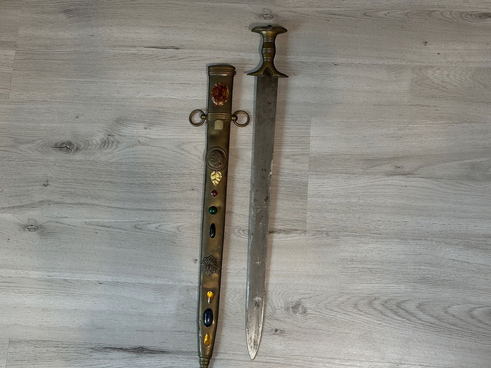 W.K&C (WKC) Kurzschwert Schwert Bronzefarben - "59" - Deko - ca. 1960
