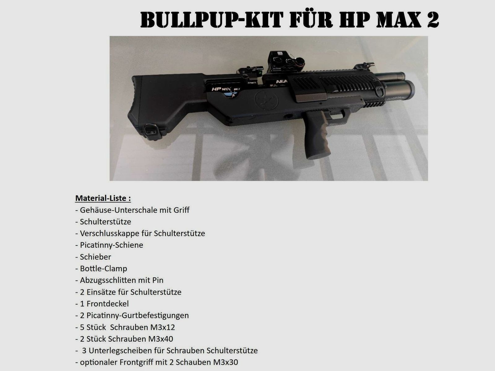 HP MAX 2 BULLPUP KIT  - die HP Max2 auf neuem Level !