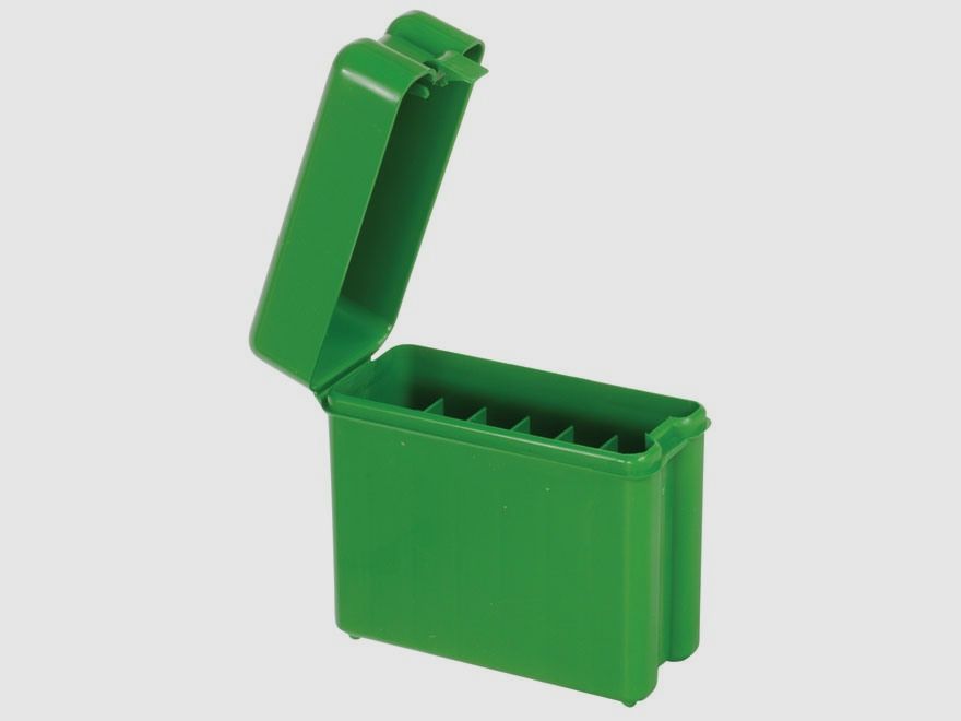 MTM scatola per cartucce RL-20-10 verde con coperchio a ribalta per 20 cartucce .220 Swift e altre.