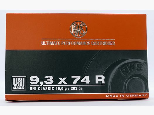 RWS 9,3x74 R UNI 19,0g/293gr. Cartouches de fusil