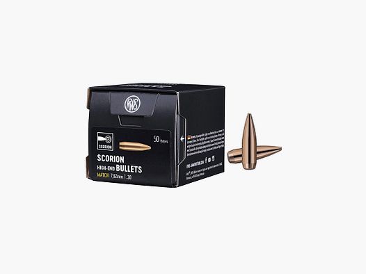 PALLE DA RICARICA – RWS – SCORION 7,62mm | .30 • 11,3g | 175gr MATCH (50 PZ)