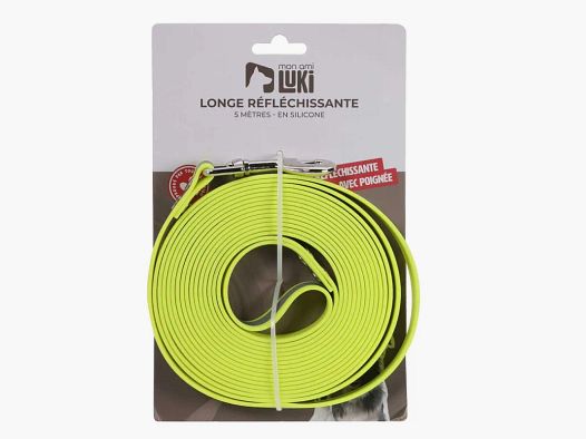 Guinzaglio riflettente in silicone giallo fluorescente 5m x 2cm