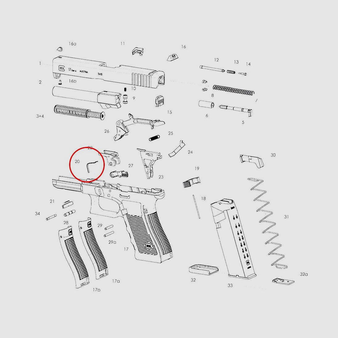 Resorte de bloqueo deslizante Eemann Tech para GLOCK 17, imagen 2 de 3