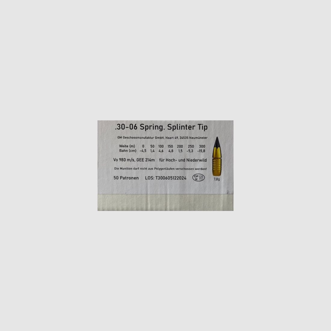 Geschoss Manufaktur .30-06 Spring. Splinter Tip