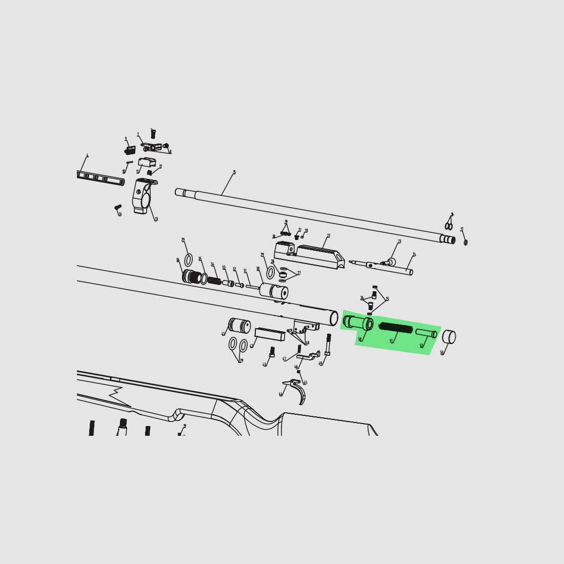 Kolben komplett fĂĽr Pressluftgewehr Diana Stormrider, Ersatzteil