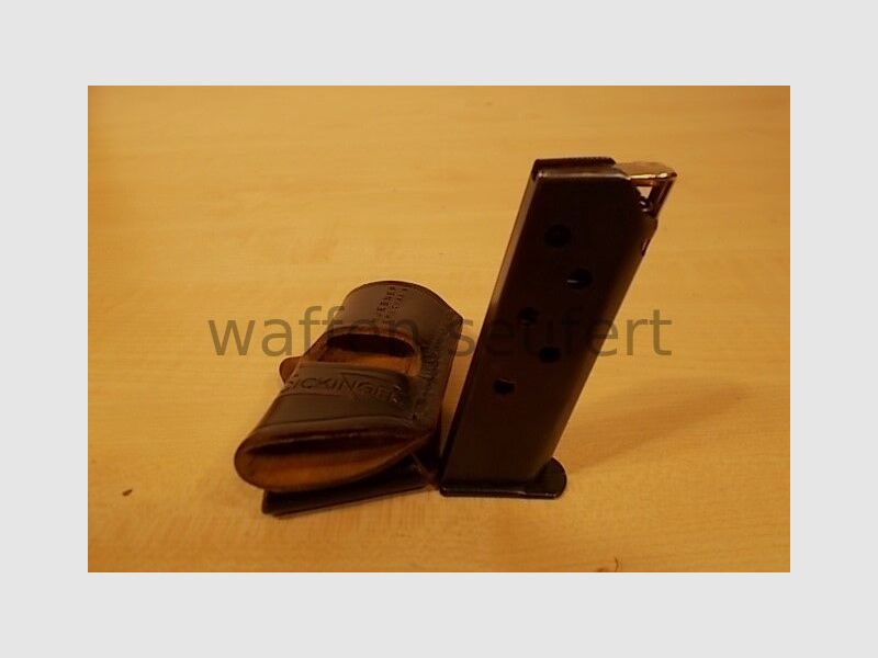 Walther PPK magazine .9mm short with HUEBNER belt holster