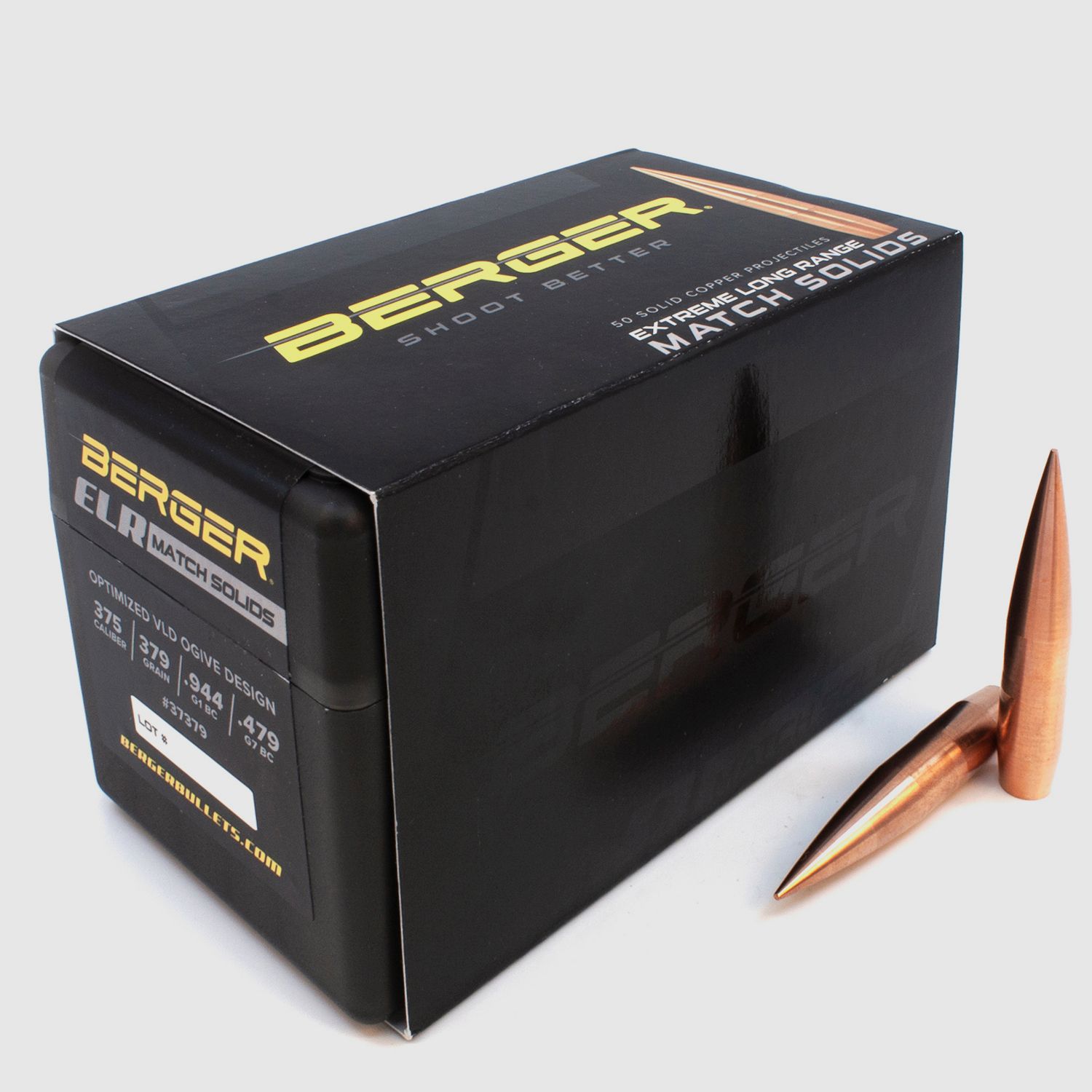 Berger Geschoss .375 ELR Match Solid Bullets 379GR 50 Stück