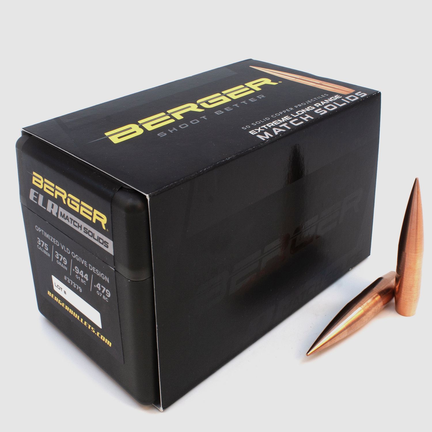 Berger Bullet .375 ELR Match Solid Bullets 379GR 50 Pieces