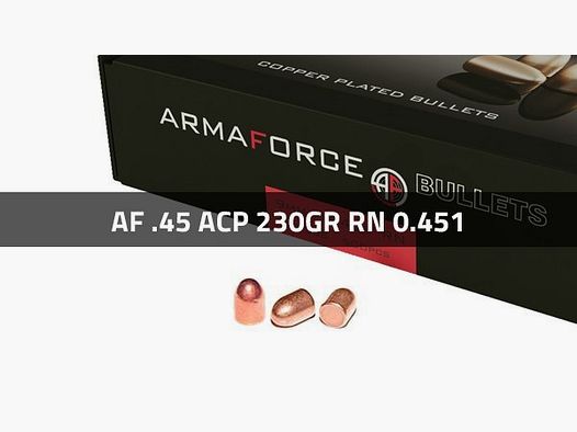 Puntas Cal. 45-230 RN FMJ Blindada 250 Uni. Armaforce (.451)