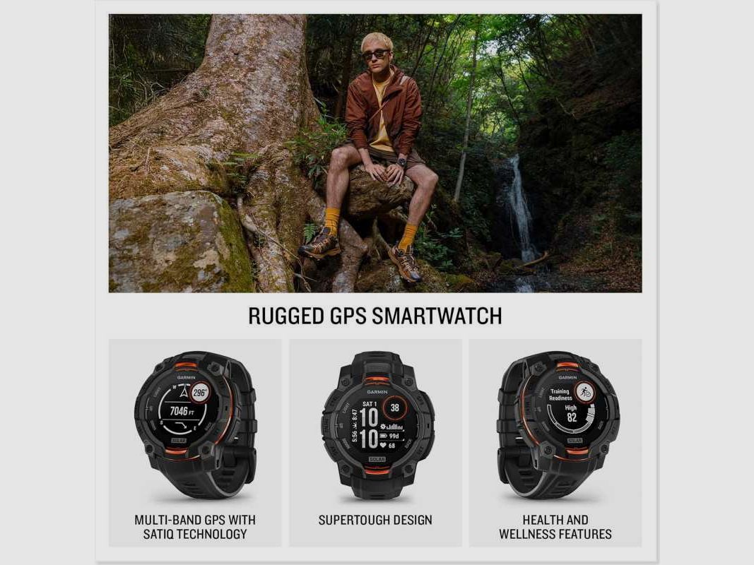 Montre Garmin Instinct® 3 – 45 mm Édition Tactique Solaire Noire, image 6 sur 6