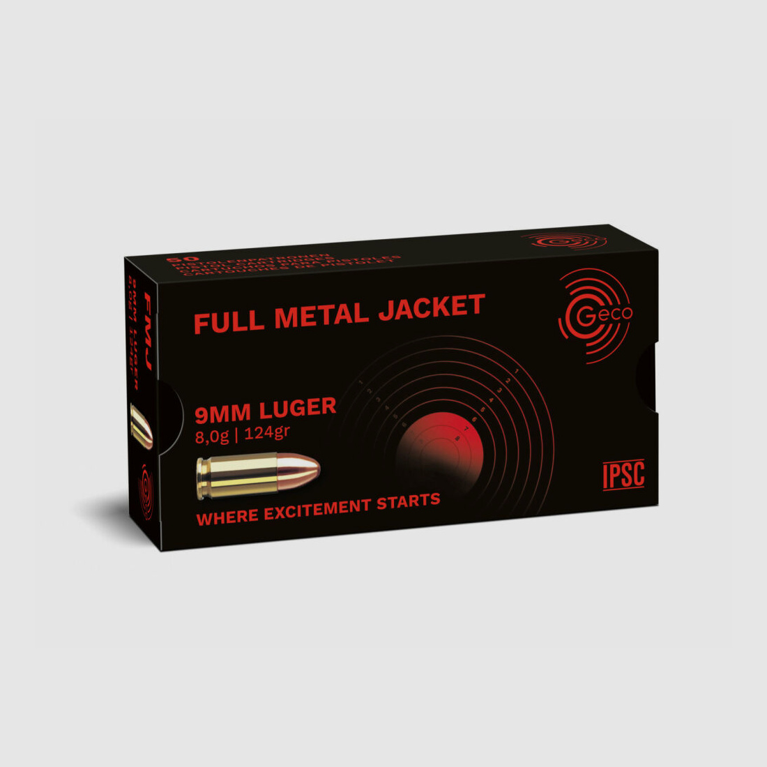 Geco 9mm Luger FMJ 124grs / 8,0g