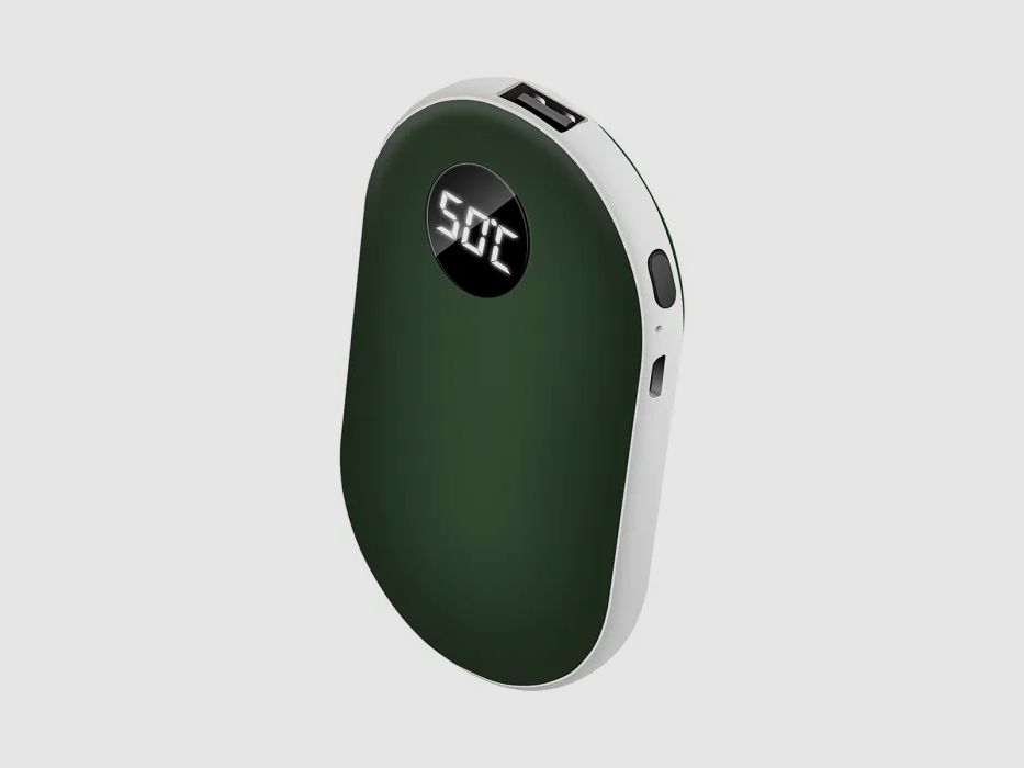 Elektrische handwarmer GROEN - oplaadbaar met USB - instelbaar van 42-52 graden