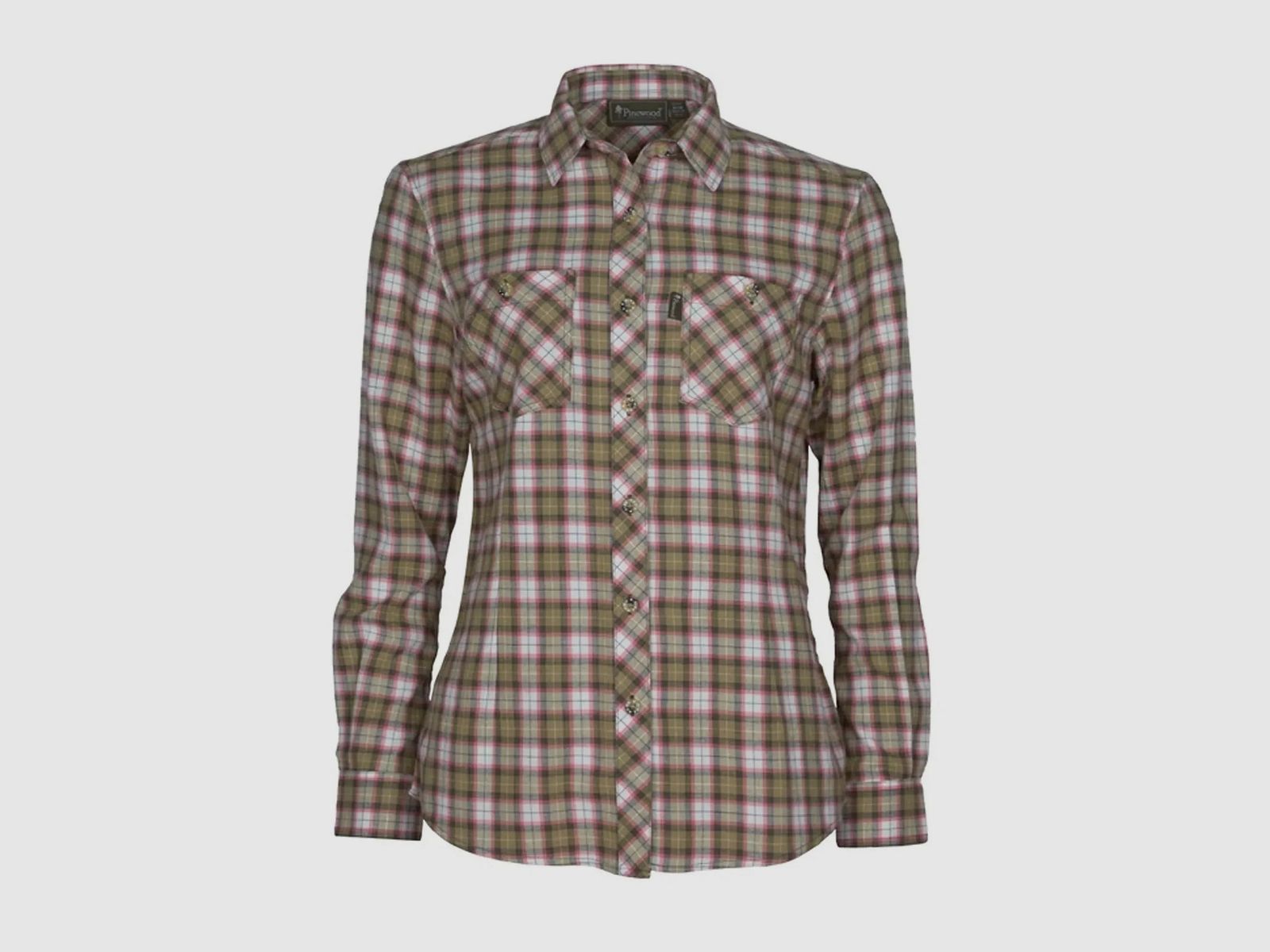 Pinewood Flanellbluse Felicia grün weiß Frauen