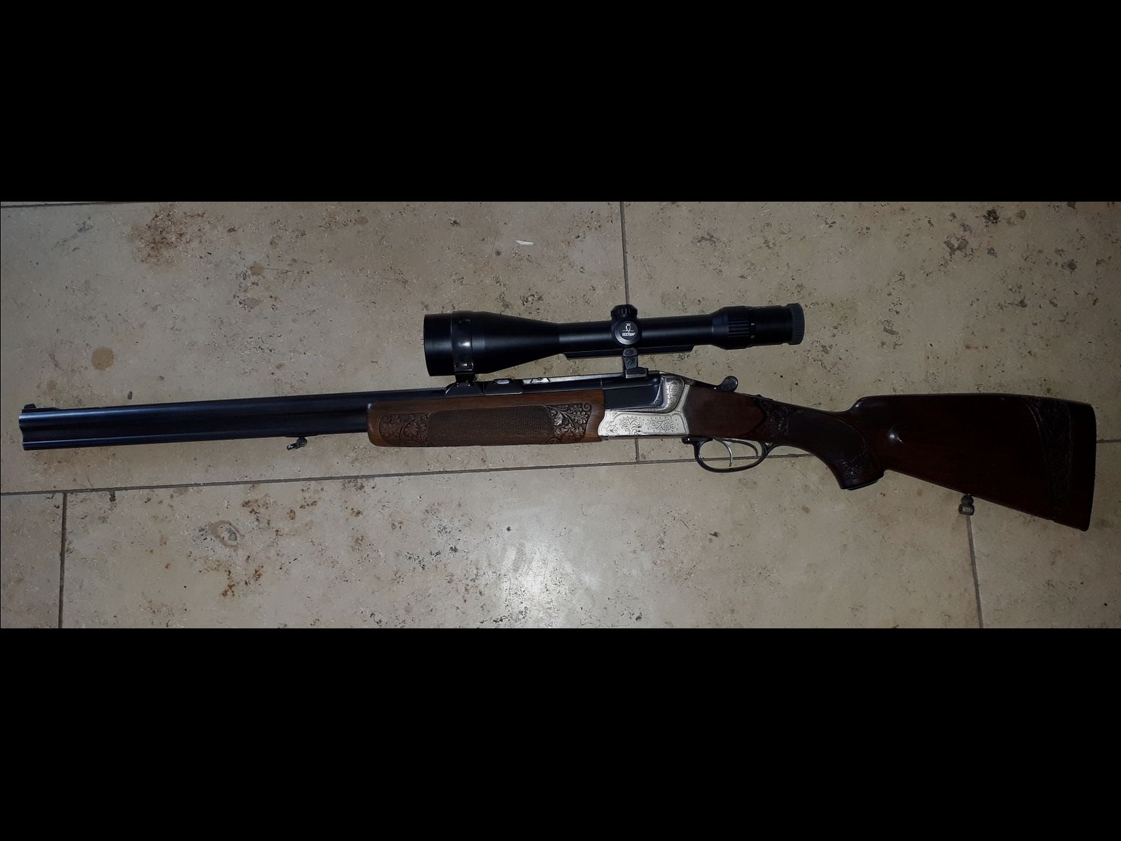 Fusil à deux coups Krieghoff Teck avec lunette.