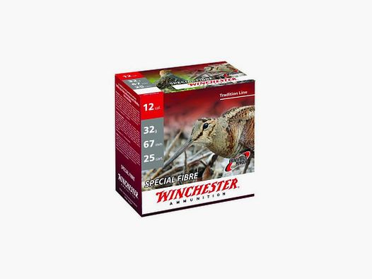 PACKUNG MIT 25 PATRONEN WINCHESTER 12/67 SPECIAL FIBRE 12MM 32G PB6