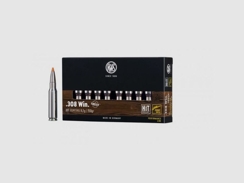 RWS HIT HUNTING SHORT RIFLE - .308 WIN. - 150 GRS. - 20 PIECES