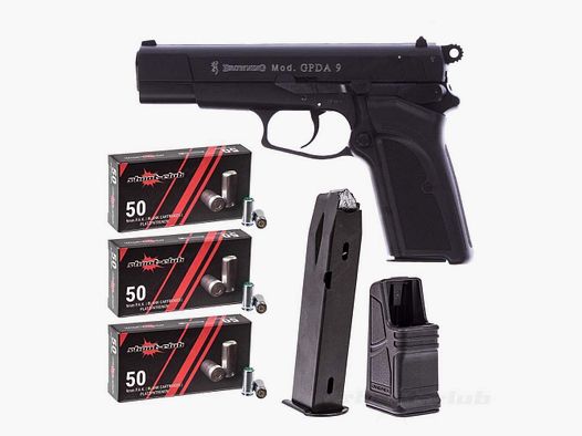 Browning GPDA 9 Schreckschusspistole Brüniert im Magazin SET