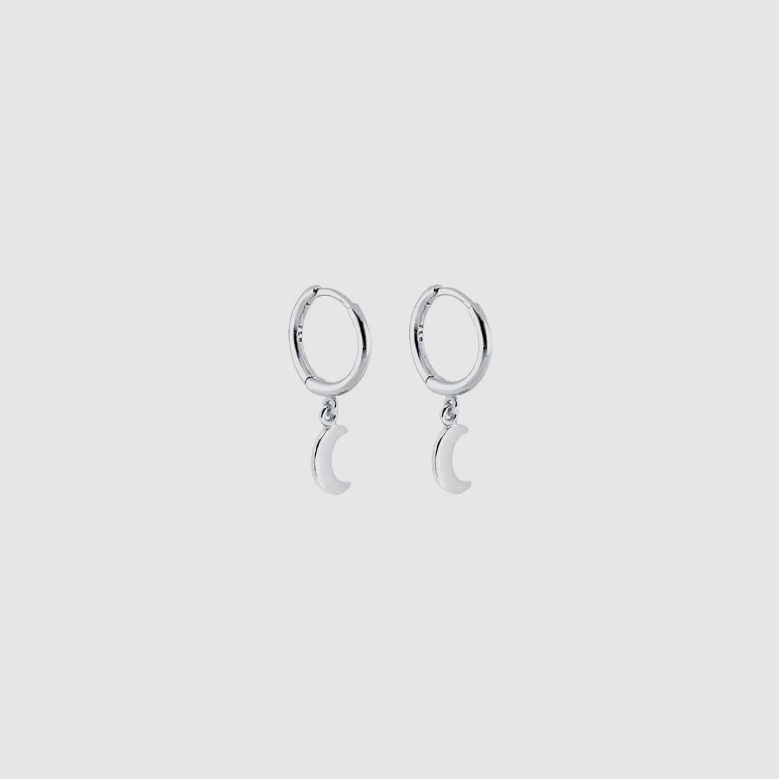 Iyé Biyé Jewels – Creolen 11 mm Luna für Frauen und Mädchen aus 925er Sterlingsilber mit Clipverschluss