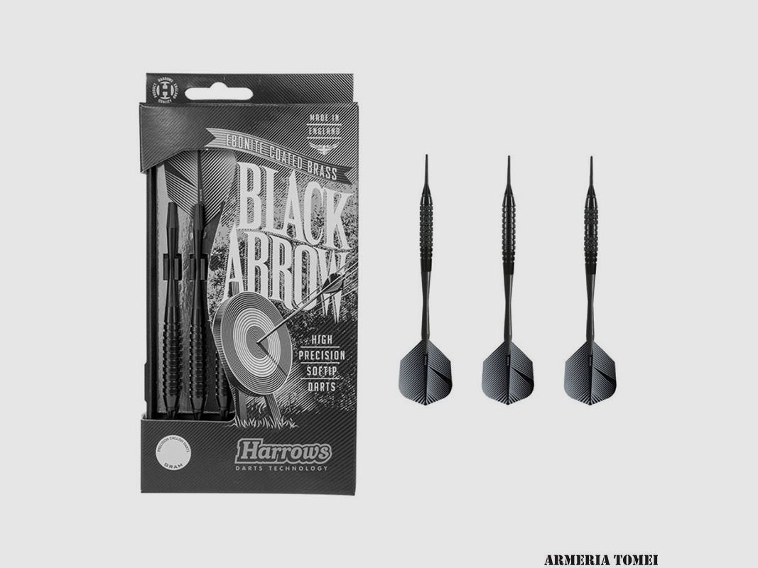 HARROWS – BLACK ARROW SOFTIP EN LAITON COUVERT D'ÉBONITE HAUTE PRÉCISION (3PZ)