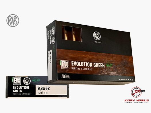 9.3×62 RWS 11.9g 184gr EVO Green