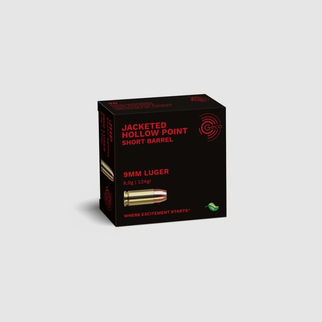 Geco JHP Short Barrel 124grs 20St 9mmLuger
