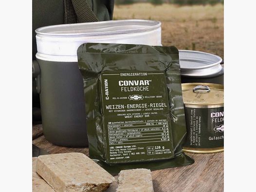 CONVAR Feldküche Weizen Energie Riegel - Military Grade Quality 1er Packung (1 Stück x 120g)