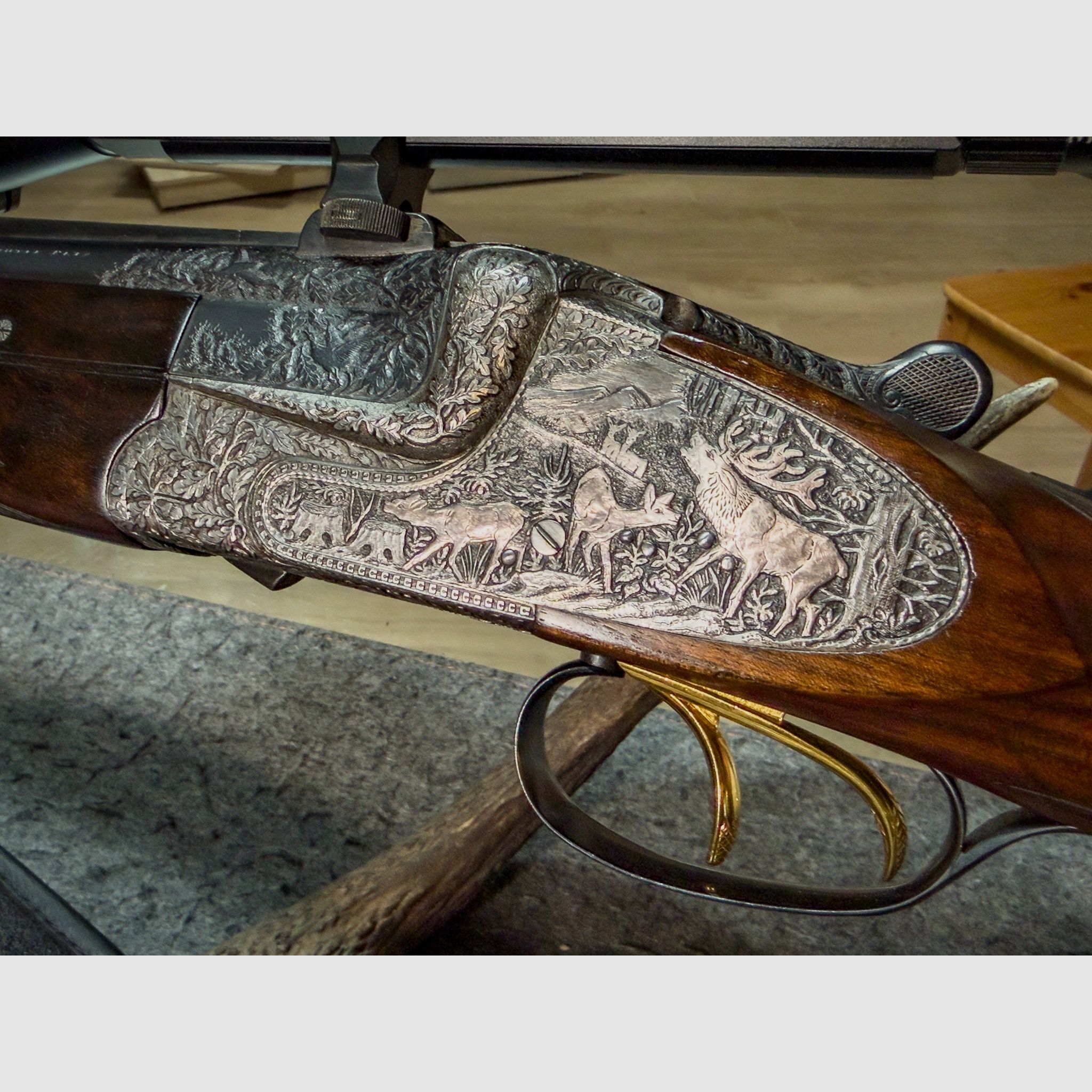 BBF 7X65R / 12/70 with 5.6×52 R insert barrel – from the possession of Gerhard Stauch (GDR) with interchangeable barrel