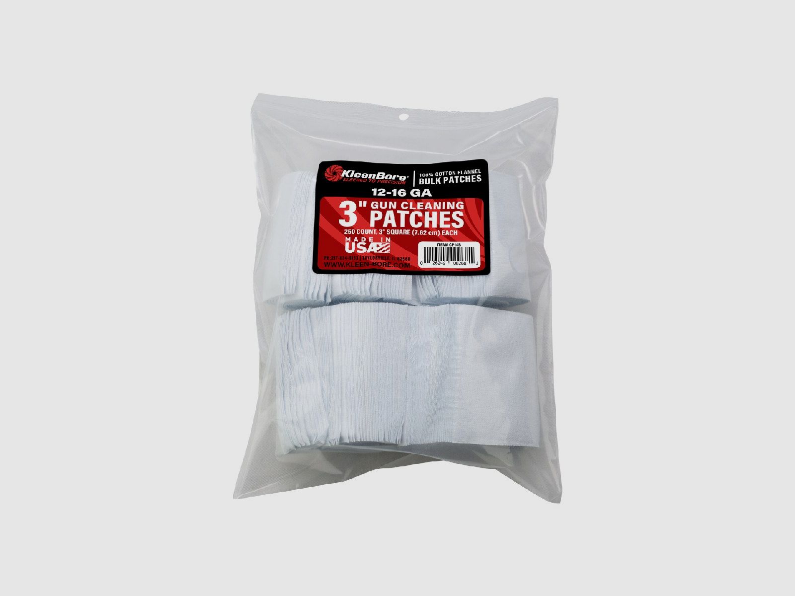 250 Patches 3" Eckig 12GA-16GA