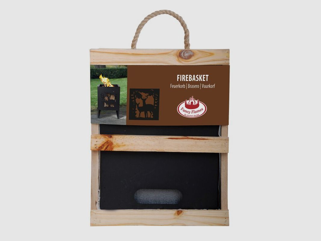 AKAH Feuerkorb Hirsch mit Flammen