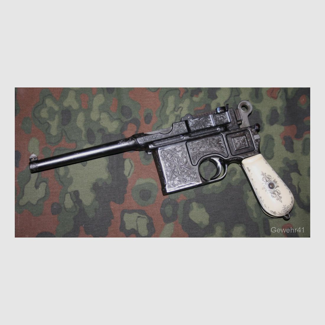 Mauser C96 "large ring hammer" voll graviert