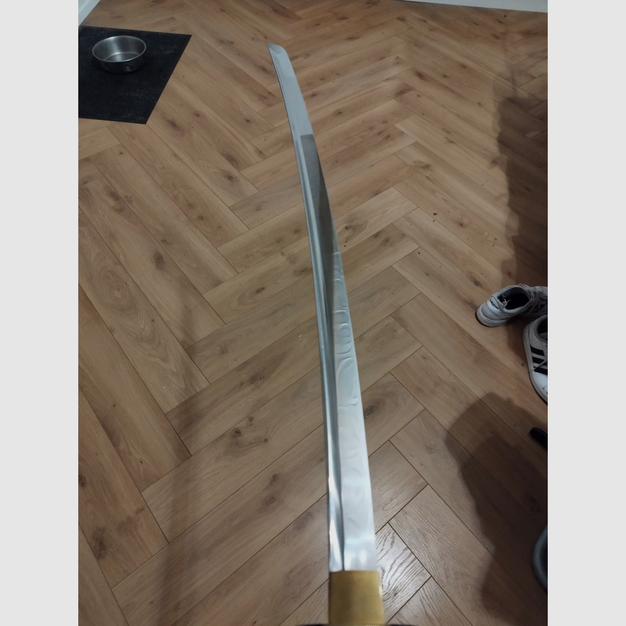 Katana bleu avec lame tranchante en acier à ressort 9260 Saya avec finition Ishime