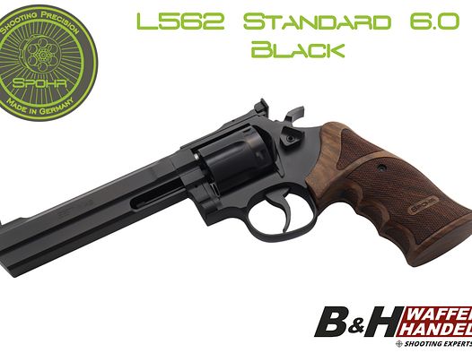 Spohr L562 Standard 6.0 Black 6" Revolver schwarz beschichtet Made in Germany 6 Zoll Sportrevolver