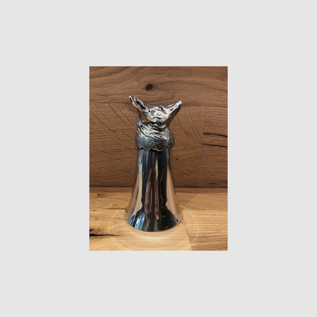 Jäger Becher aus Zinn – Fuchs – 13cm, Bild 2 von 3
