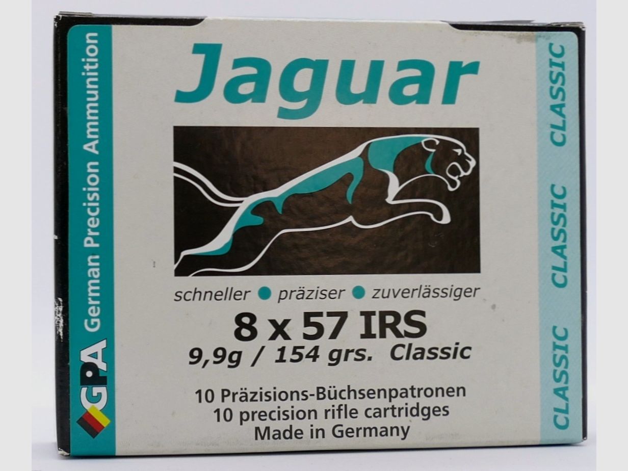 Jaguar-Munition 8x57IRS Classic 9,9g/153grs Büchsenpatronen Bleifrei