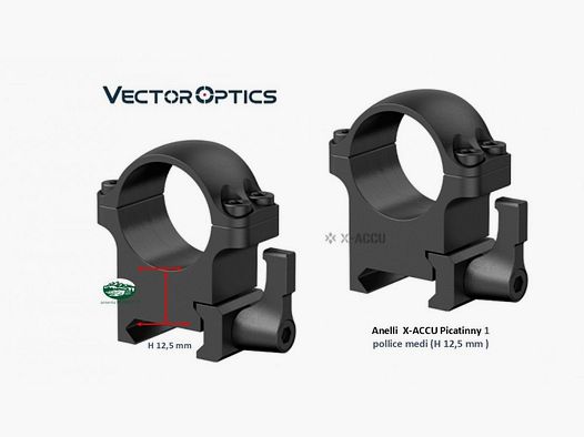 VECTOR OPTICS Pierścienie Picatinny średnica 1 cal średnie XASR-SQ02
