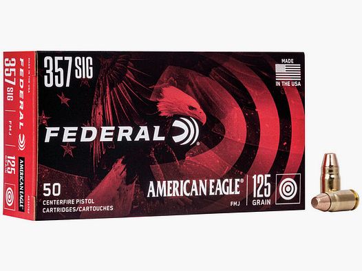Federal American Eagle .357 Sig 125GR FMJ 50 cartridges