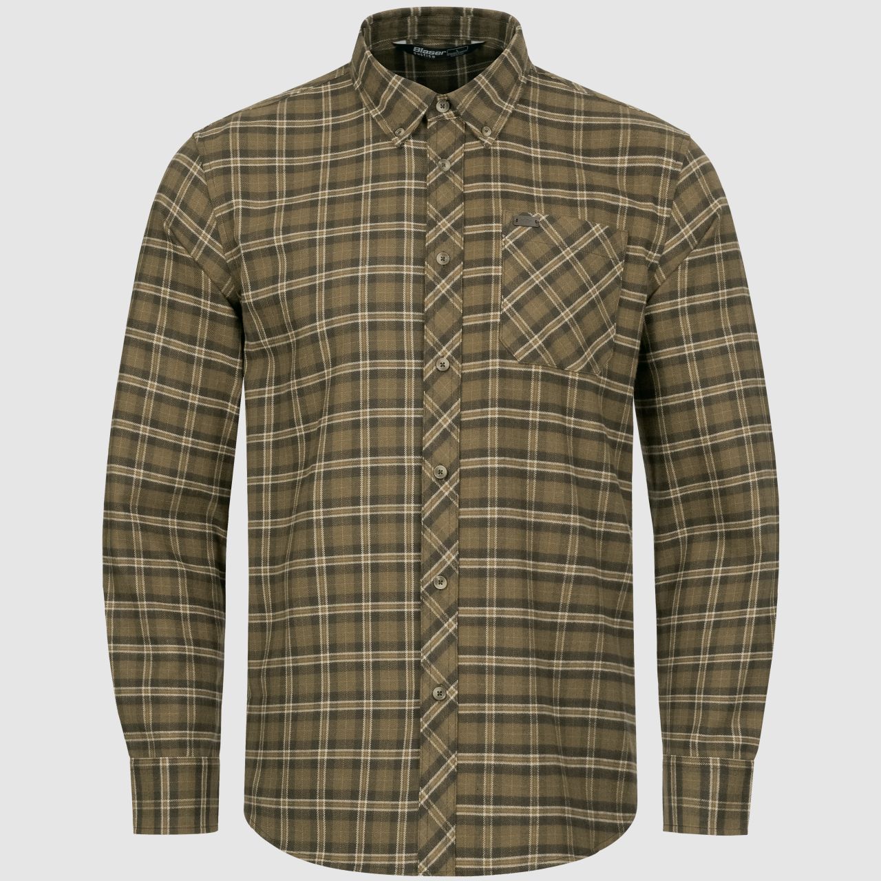 Blaser Herren Hemd Edward beige/braun kariert