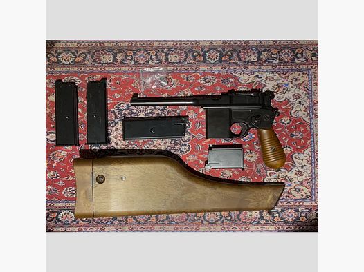 Wei-ETech M712 Airsoft Broomhandle avec crosse en métal plein GBB 6mm BB noir