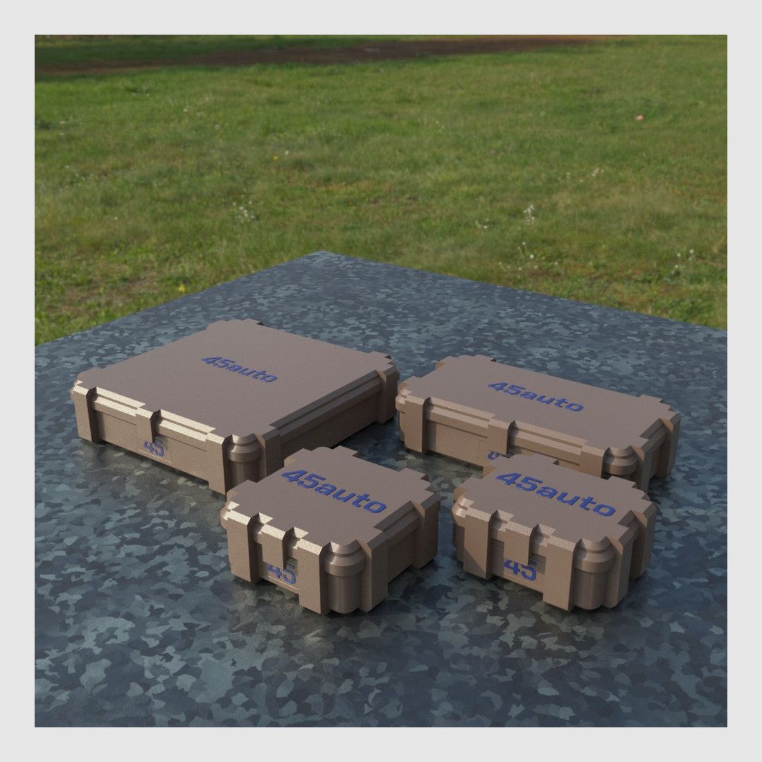 Caja de municiones Filamelt / .45 ACP / 'tapa abatible' / caja de cartuchos, caja de municiones
