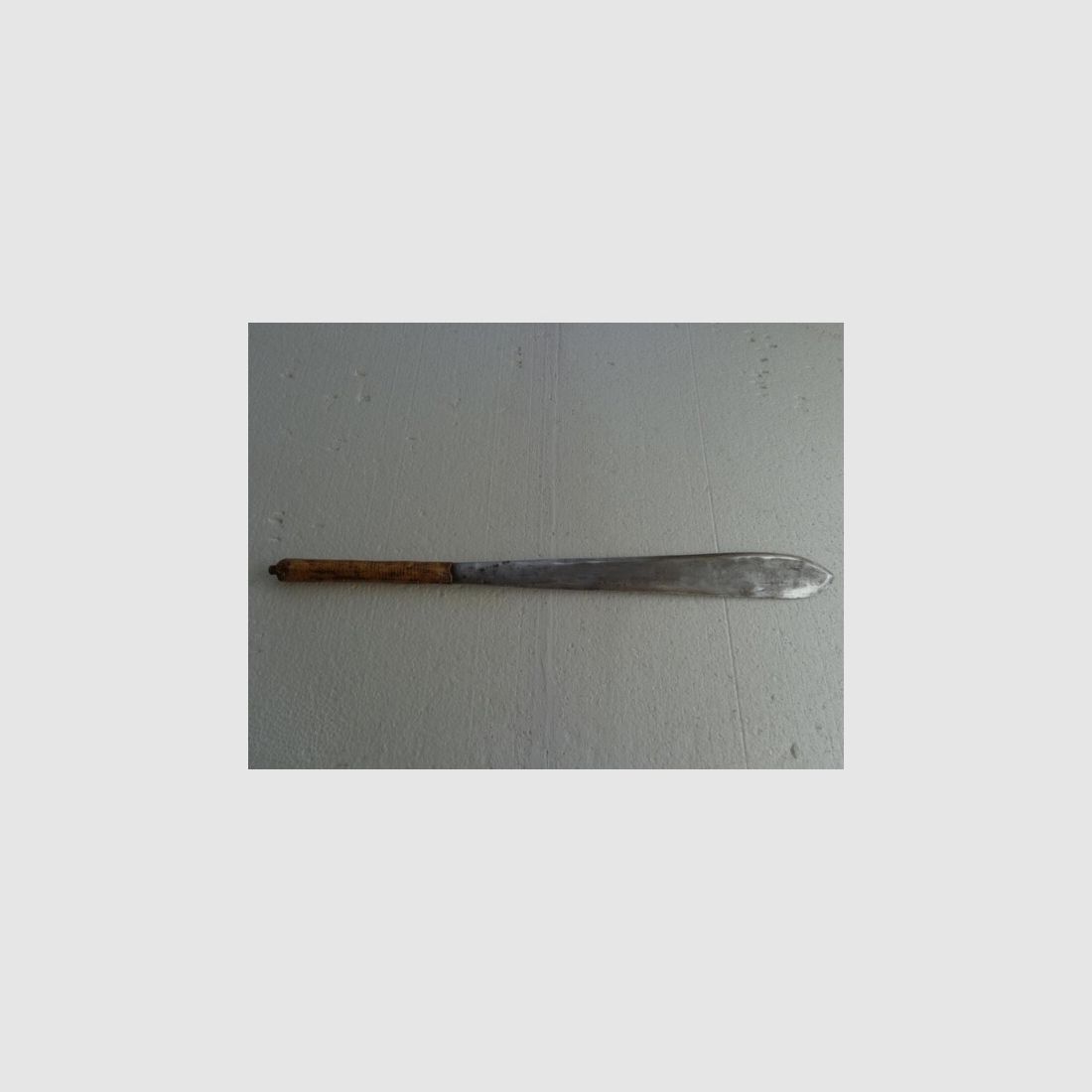Altes originales afrikanisches Buschmesser/Machete zweischneidig, handgeschmiedet, 56,5 cm, RAR