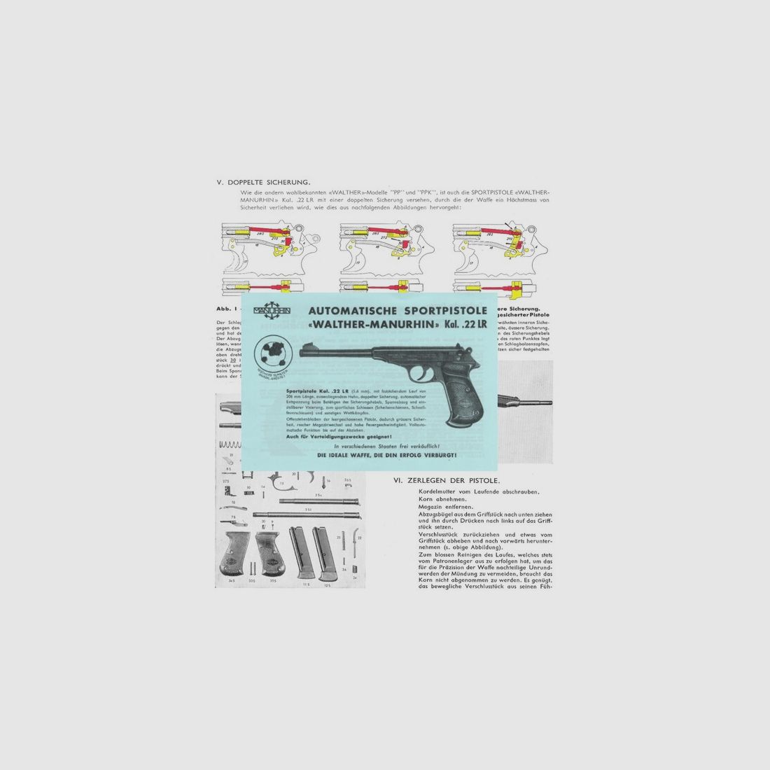Nachdruck Bedienungsanleitung Pistole Walther PP Sport