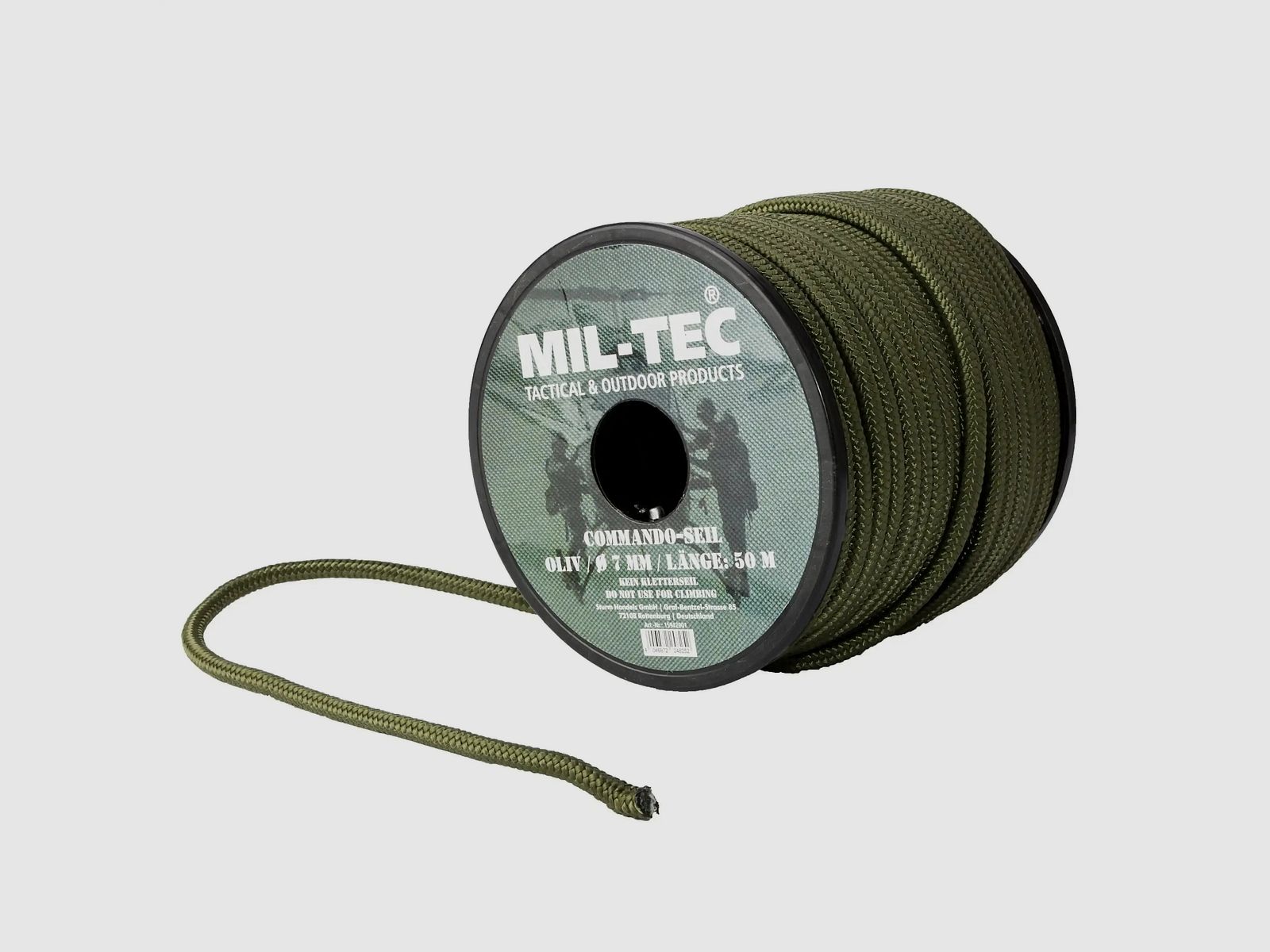 Mil-Tec Corde de Commandement 7 mm, 50 m - Olive