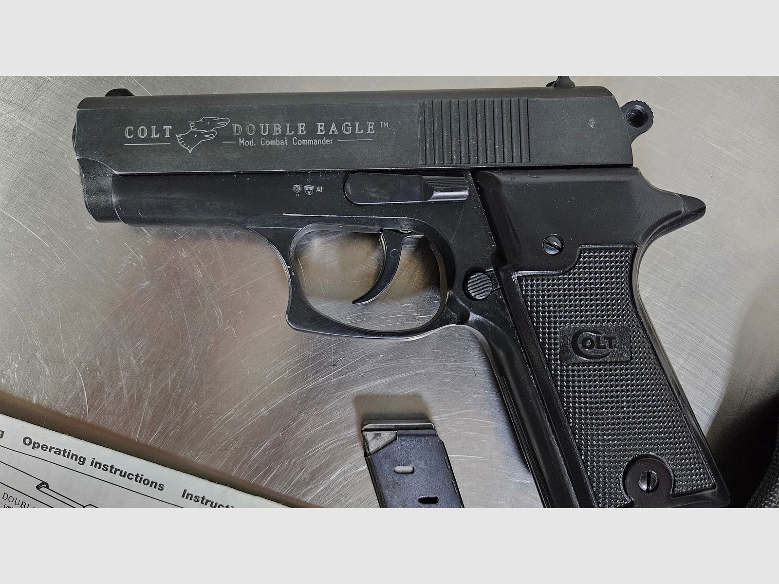 Colt Double Eagle Mod. Combat Commander 9mm P.A.K. PTB 766 Gas Signal PAK Knall