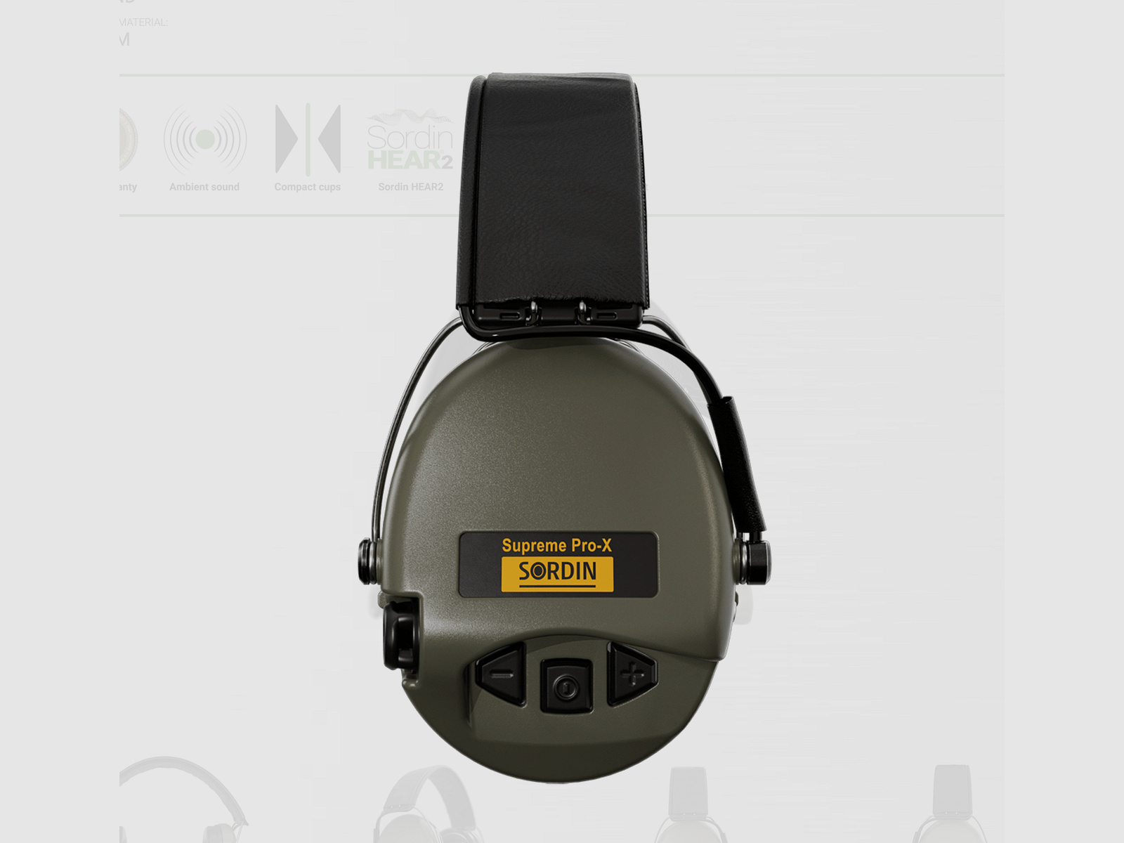 Sordin 75302-X/L-S Electronic Hearing Protection Green Supreme Pro X Headband