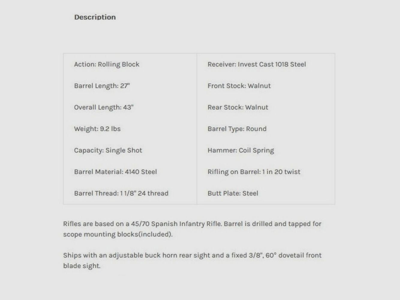 Tippmann Armory Rolling Block Black 27" (27 Zoll) .357Mag