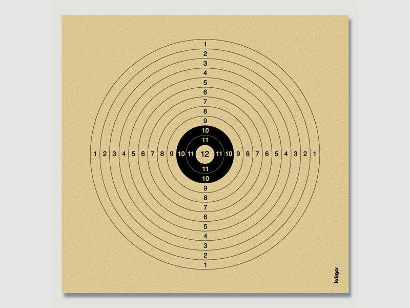 Krüger air rifle targets matte black 14x13.5cm à250