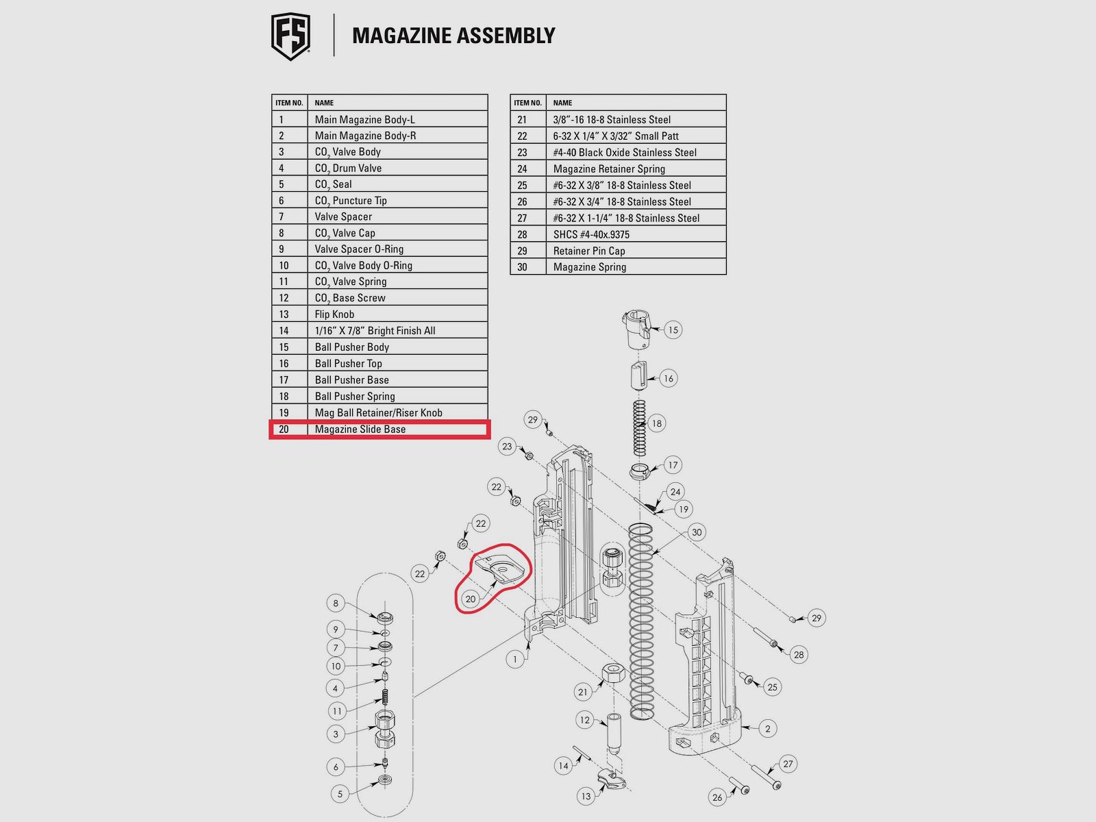FSC Magazine - Magazine Retention Plate #20