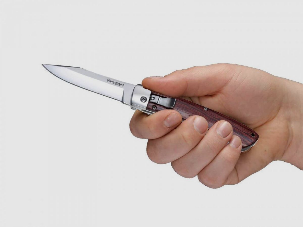 Böker Magnum Automatic Classic rosewood automatic pocket knife, Bild 6 von 6