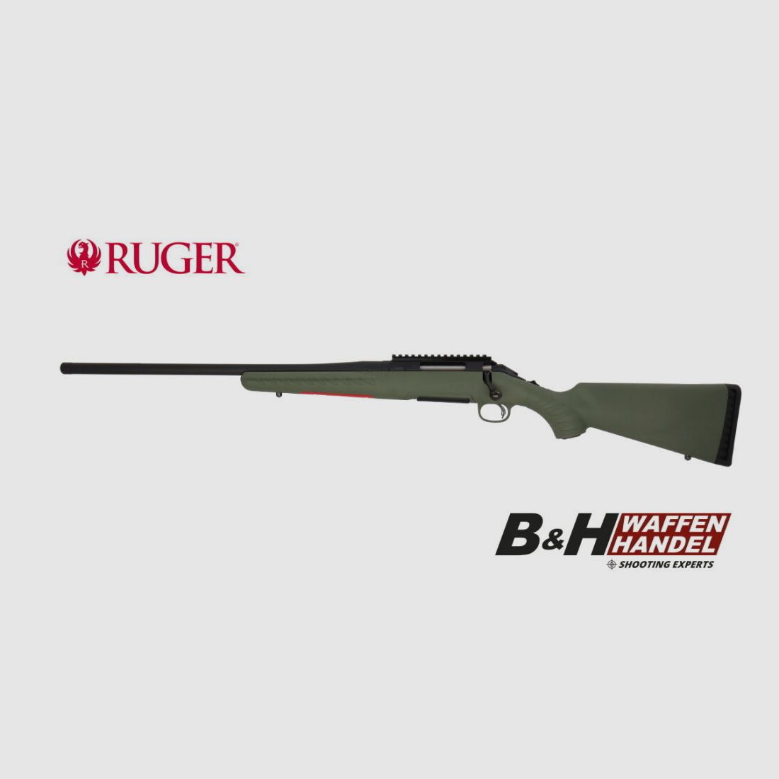 Ruger	 American Rifle Predator LINKS Repetierer / LL 56cm / Laufgewinde / moos grün