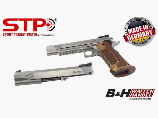STP TM 28 6.0 con empuñadura Nill Match-German-Master y sistema intercambiable TM 6.0 9mm Luger y mira BOMAR